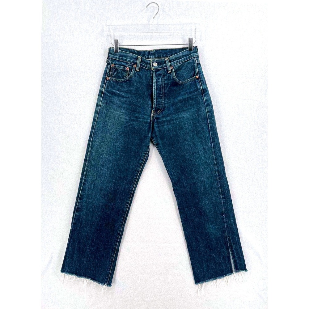 Vintage LEVIS Red line Selvedge Size 30 Blue Cropped Ankle Faded LVC 503 B 90s